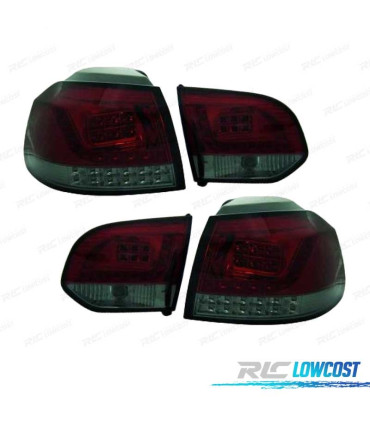 FEUX ARRIÈRE VOLKSWAGEN VW GOLF 6 08-12 LED ROUGE/CHROME FUMÉ