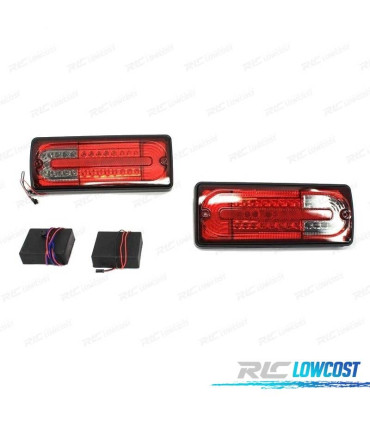 FEUX ARRIÈRE MERCEDES CLASSE G W463 89-13 ROUGE FUMÉ FULL LED LOOK AMG G55