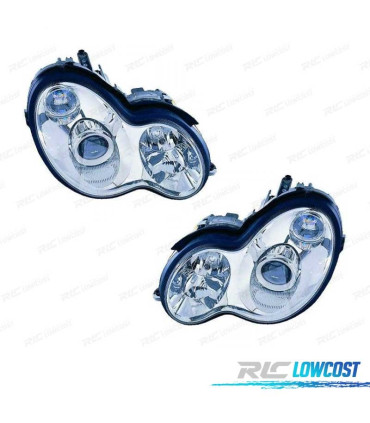 PHARES XENON D2S POUR MERCEDES C W203 00-07 FOND CHROMÉ