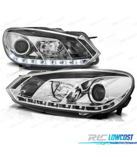 PHARES VOLKSWAGEN VW GOLF 6 08-12 DRL FOND CHROME