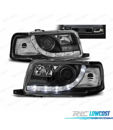 PHARES LED DAYLIGHT AUDI 80 91-94 FOND NOIR