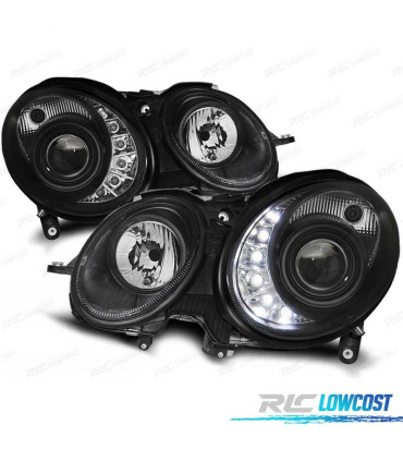 PHARES LED DAYLIGHT MERCEDES ET W211 02-06 FOND NOIR