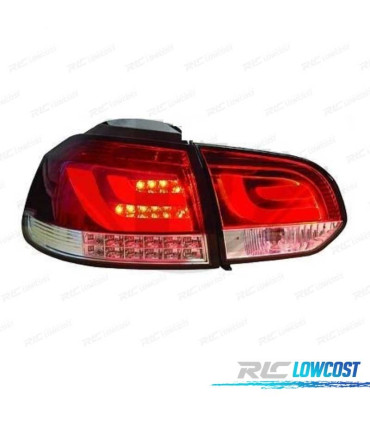 FEUX ARRIÈRE VOLKSWAGEN VW GOLF 6 08-12 BARRE LED ROUGE CHROMÉ