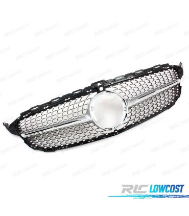 CALANDRE MERCEDES W205 AMG 14-18 CAMERA LOOK DIAMOND SILVER