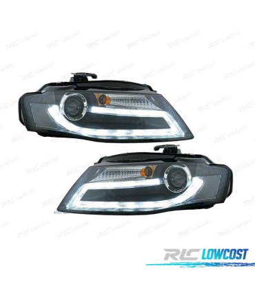 PHARES AUDI A4 B8 07-11 DAYLIGHT LED DRL FOND NOIR