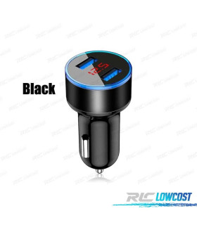 CHARGEUR RAPIDE BRIQUET DOUBLE LCD USB 4.8 EN NOIR