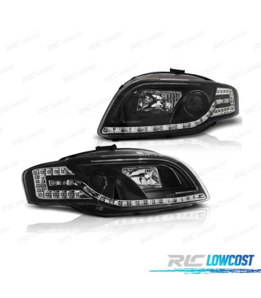 PHARES LED POUR AUDI A4 B7 04-08 NOIR