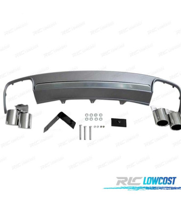 KIT DIFFUSEUR AUDI A4 B8 11-15 LOOK S4 + 2 EMBOUTS INOX