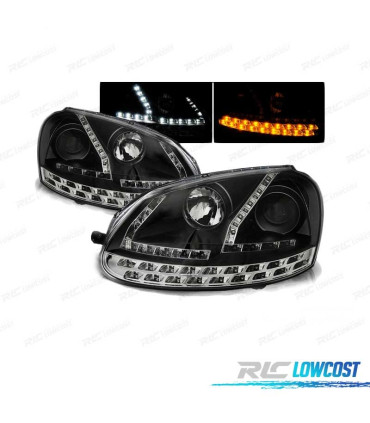 PHARES POUR VOLKSWAGEN VW GOLF 5 03-08 DAYLIGHT NEW GENERATION NOIR