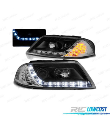 PHARES POUR VOLKSWAGEN VW PASSAT 3BG 00-05 DAYLIGHT LED CLIGNOTANT NOIR