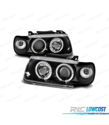 PHARES VOLKSWAGEN VW POLO 6N HATCHBACK 94-99 YEUX D'ANGE NOIR