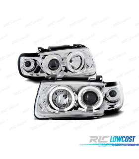 PHARES VOLKSWAGEN VW POLO 6N HATCHBACK 94-99 YEUX D'ANGE CHROMÉS