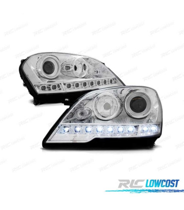 PHARES LED POUR MERCEDES CLASSE ML W164 08- CHROMÉ