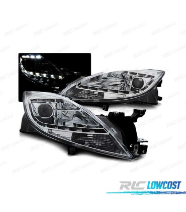 PHARES LED POUR MAZDA 6 II 10-12 CHROMÉ