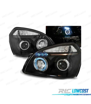 PHARES POUR HYUNDAI TUCSON 04-10 ANGEL EYES LED NOIR