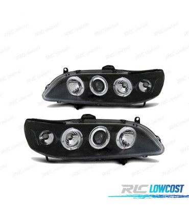 PHARES POUR HONDA ACCORD 98-02 ANGEL EYES USA FOND NOIR