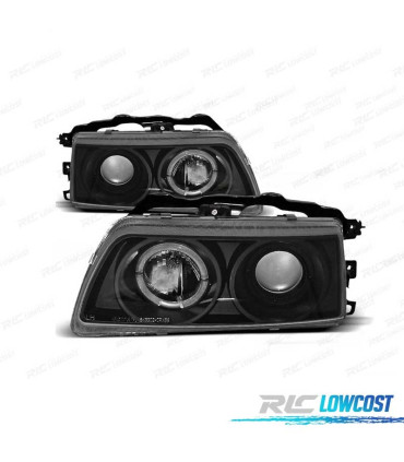 PHARES POUR HONDA CRX 87-89 ANGEL EYES FOND NOIR