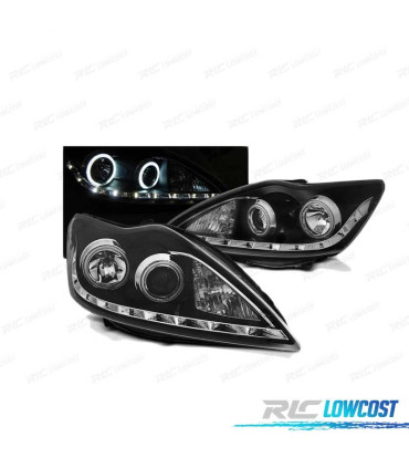 PHARES FORD FOCUS MK2 08-10 ANGEL EYES CCFL NOIR