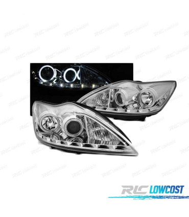 PHARES ANGEL EYES FORD FOCUS MK2 08-10 CCFL CHROMÉ