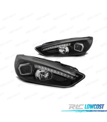 PHARES FORD FOCUS MK3 15-18 LED TRU DRL NOIR