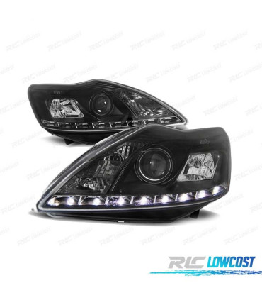PHARES LED DAYLIGHT FORD FOCUS II RESTILING 08-10 CHROMÉ
