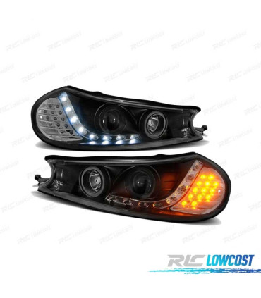 PHARES POUR FORD MONDEO 96-00 LED DAYLIGHT NOIR