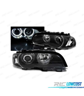 PHARES BMW E46 COUPÉ CABRIO 99-03 LED ANGEL EYES NOIR