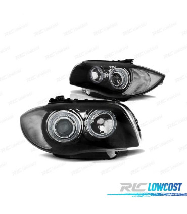 PHARES BMW E81 E87 E82 E88 ANGEL EYES LED NOIRS