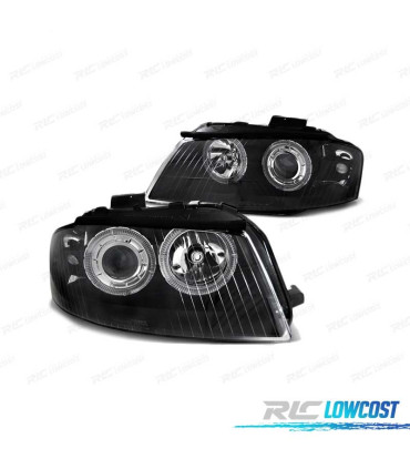 PHARES AUDI A3 8P 03-08 ANGEL EYES FOND NOIR