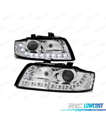 PHARES DE JOUR LED AUDI A4 00-04 CHROMÉS