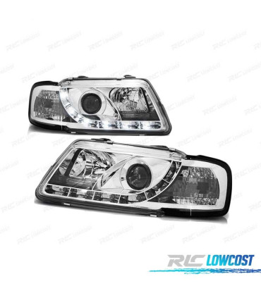 PHARES POUR AUDI A3 8L 96-00 TRU DRL ECE-R87 CHROMÉ