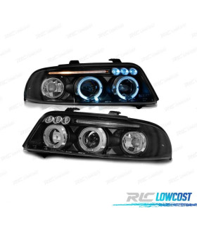 PHARES AUDI A4 B5 99-00 ANGEL EYES LED NOIR