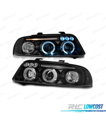 PHARES AUDI A4 B5 99-00 ANGEL EYES LED NOIR