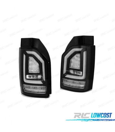 FEUX ARRIÈRE LED DYNAMIQUES VOLKSWAGEN VW T6 15-19 NOIRS AVEC CLIGNOTANT OEM AMPOULE