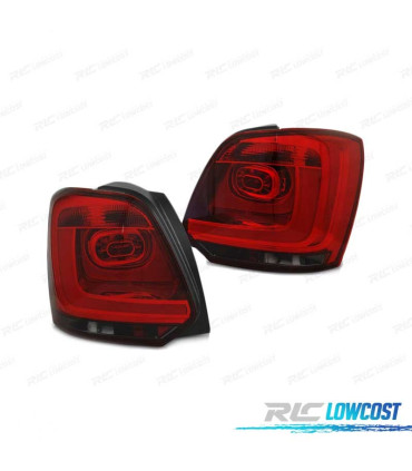 FEUX ARRIÈRE VOLKSWAGEN VW POLO 6R 09-13 LED BAR ROUGE FUMÉ