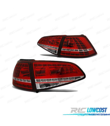 FEUX ARRIÈRE POUR VOLKSWAGEN VW GOLF 7 12-17 LOOK GTI ROUGE