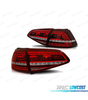 FEUX ARRIÈRE FULL LED POUR VOLKSWAGEN VW GOLF 7 12-17 LOOK GTI ROUGE BLANC