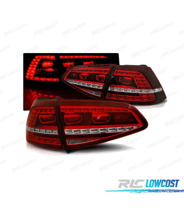 FEUX ARRIÈRE FULL LED POUR VOLKSWAGEN VW GOLF 7 12-17 LOOK GTI ROUGE BLANC