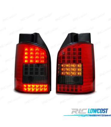 FEUX ARRIÈRE VOLKSWAGEN VW T5 03-09 LED ROUGE FUMÉ
