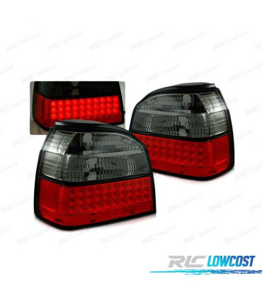 FEUX ARRIÈRE POUR VOLKSWAGEN VW GOLF 3 91-97 LED ROUGE FUMÉ