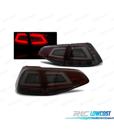 FEUX ARRIÈRE POUR VOLKSWAGEN VW GOLF 7 12-17 LED BAR ROUGE FUMÉ