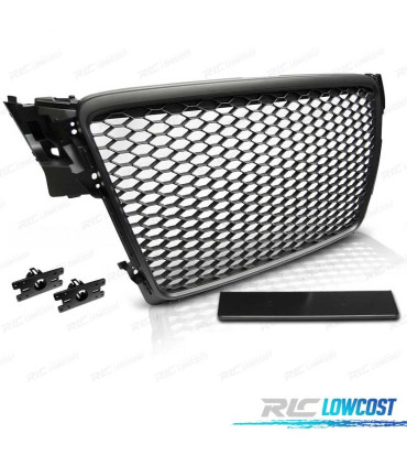 CALANDRE AUDI A4 B8 07-11 LOOK RS NOIR MAT PDC