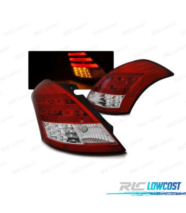 FEUX ARRIÈRE POUR SUZUKI SWIFT 10-17 LED BAR ROUGE BLANC
