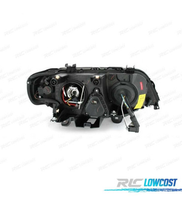 PHARES POUR BMW X5 E53 99-03 ANGEL EYES FOND NOIR