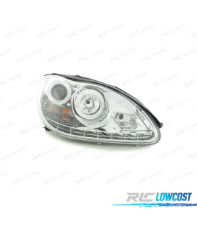 PHARES AVEC FEUX DE JOUR LED MERCEDES S W220 02-05 FOND CHROMÉ