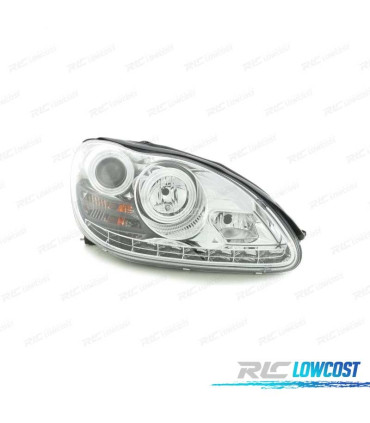 PHARES AVEC FEUX DE JOUR LED MERCEDES S W220 02-05 FOND CHROMÉ