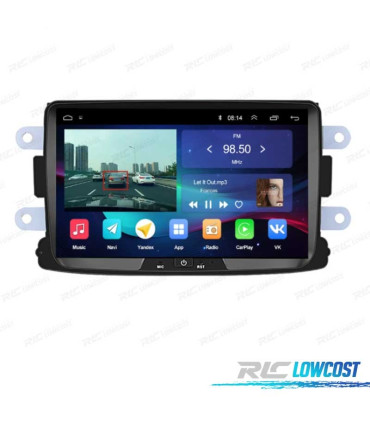 AUTORADIO GPS ANDROID 12 POUR DACIA DUSTER DOKKER LOGAN SANDERO LODGY RENAULT CAPTUR CARPLAY