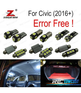 KIT 9 AMPOULES LED INTÉRIEUR POUR HONDA CIVIC 10th Gen 2016+