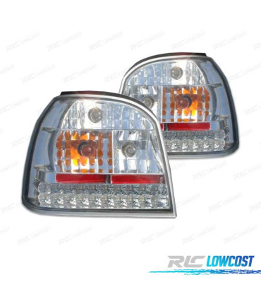 FEUX ARRIÈRE VOLKSWAGEN VW GOLF 3 LED FOND CHROMÉ