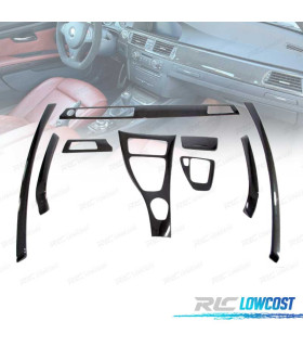 KIT PIÈCES DÉCORATIVES HABITACLE BMW E90 IDRIVE CARBONE